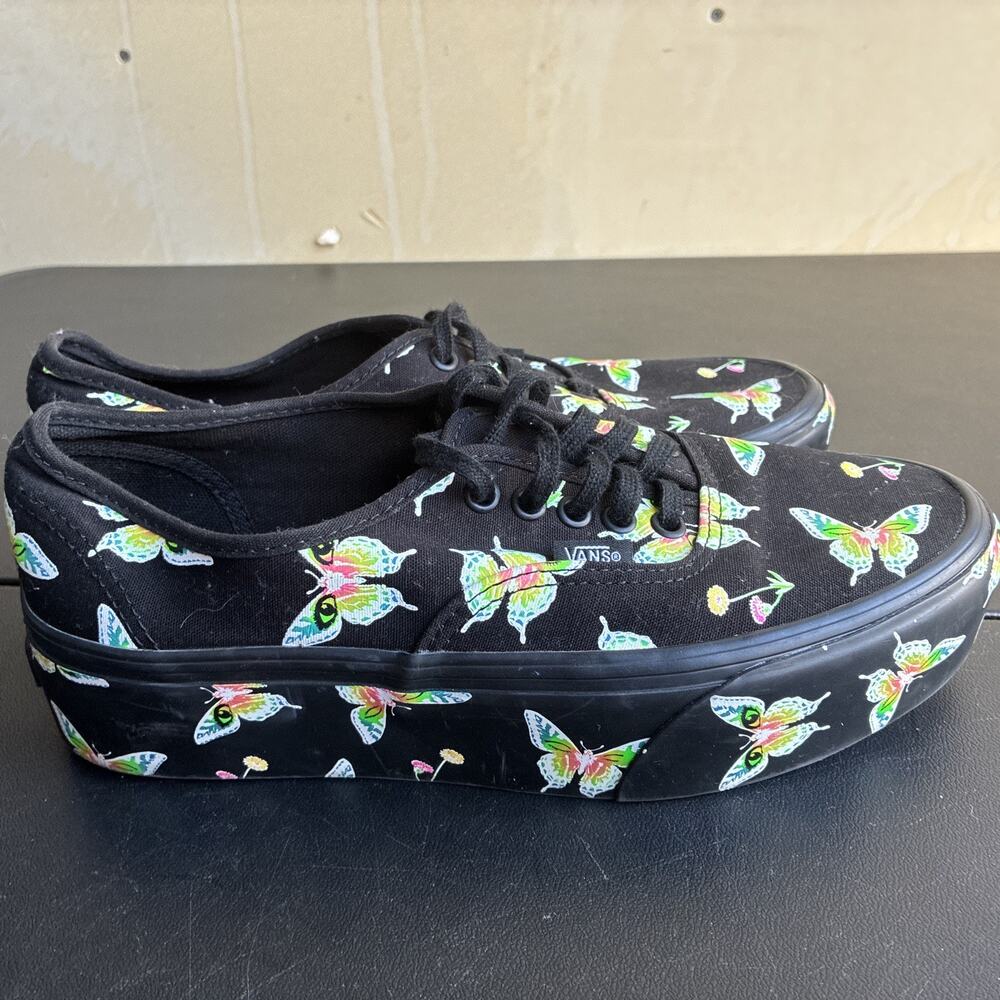 VANS Authentic Stac Morph Blackout Glow In The Dark Butterfly Sneakers Women 10